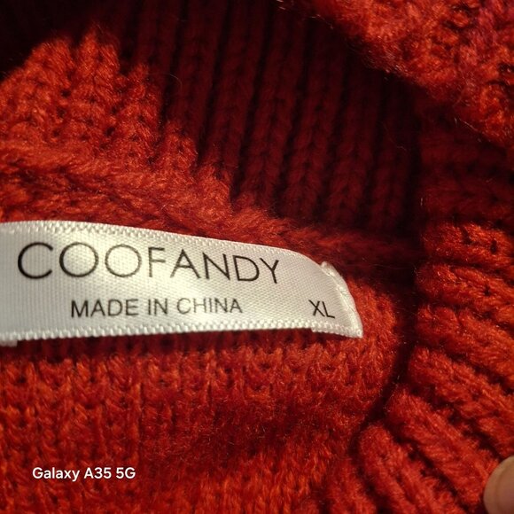 Coofandy Mens Red Reindeer Pattern Cardigan Sweater XL Christmas Ugly Y2K Cabin - Picture 3 of 7